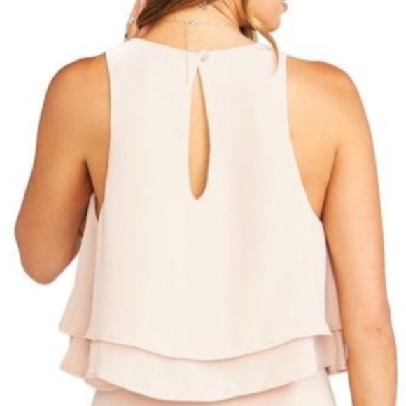 Show Me Your Mumu King Crop Top Pink Flounced Layered SZ L Bridal NWT READ - Picture 2 of 14